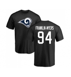 Football Los Angeles Rams #94 John Franklin-Myers Black Name & Number Logo T-Shirt