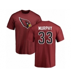 Football Arizona Cardinals #33 Byron Murphy Maroon Name & Number Logo T-Shirt