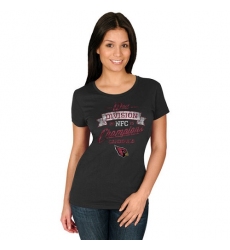 NFL Women Arizona Cardinals Majestic Black 2015 NFC West Division Champions T-Shirt