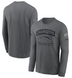Men's Los Angeles Chargers Gray 2026 Salute to Service Long Sleeve T-Shirt