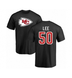 Football Kansas City Chiefs #50 Darron Lee Black Name & Number Logo T-Shirt