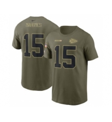 Men's Kansas City Chiefs Patrick Mahomes Football Camo 2021 Salute To Service Name & Number T-Shirt