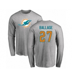 Football Miami Dolphins #27 Kalen Ballage Orange Name & Number Logo T-Shirt