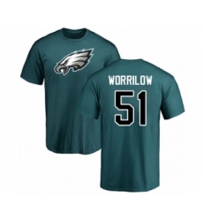Philadelphia Eagles #51 Paul Worrilow Green Name & Number Logo T-Shirt