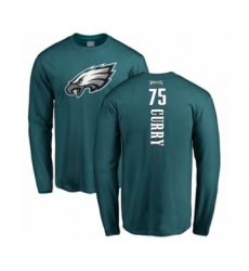 Philadelphia Eagles #75 Vinny Curry Green Backer Long Sleeve T-Shirt