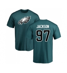 Philadelphia Eagles #97 Malik Jackson Green Name & Number Logo T-Shirt