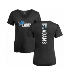 Football Women's Detroit Lions #24 Andrew Adams Black Backer T-Shirt
