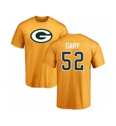 Football Green Bay Packers #52 Rashan Gary Gold Name & Number Logo T-Shirt