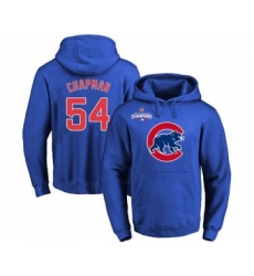Cubs #54 Aroldis Chapman Blue 2016 World Series Champions Primary Logo Pullover MLB Hoodie