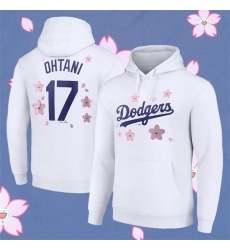 Men's Los Angeles Dodgers #17 Shohei Ohtani White 2025 Tokyo Series Pullover Hoodie