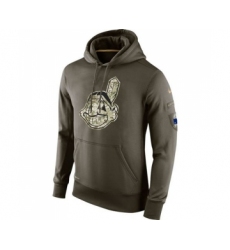 Men's Cleveland Indians Nike Olive Salute To Service KO Performance Hoodie