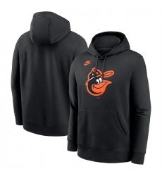 Men's Baltimore Orioles Black Cooperstown Collection Logo Club Pullover Hoodie