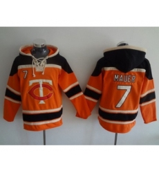 Men's Minnesota Twins #7 Joe Mauer Orange MLB Baseball Hoodie