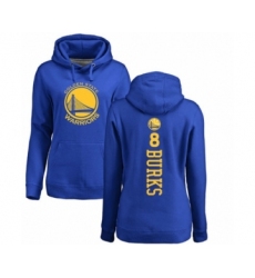 Basketball Women's Golden State Warriors #8 Alec Burks Royal Blue Backer Pullover Hoodie