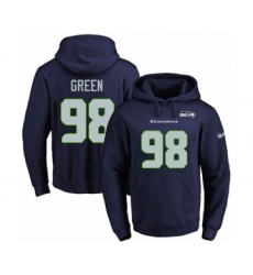 Football Men's Seattle Seahawks #98 Rasheem Green Navy Blue Name & Number Pullover Hoodie