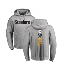 Football Pittsburgh Steelers #59 Jack Ham Ash Backer Pullover Hoodie