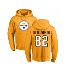 Football Pittsburgh Steelers #82 John Stallworth Gold Name & Number Logo Pullover Hoodie