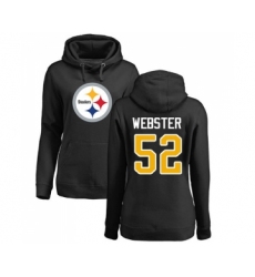 Football Women's Pittsburgh Steelers #52 Mike Webster Black Name & Number Logo Pullover Hoodie
