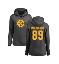 Football Women's Pittsburgh Steelers #89 Vance McDonald Ash One Color Pullover Hoodie