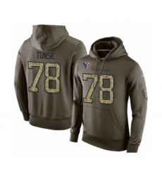 Football Men's Houston Texans #78 Laremy Tunsil Green Salute To Service Pullover Hoodie