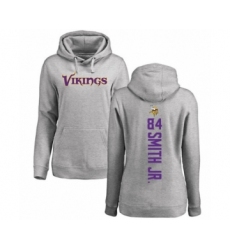 Football Women's Minnesota Vikings #84 Irv Smith Jr. Ash Backer Pullover Hoodie