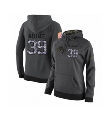 Football Women's Buffalo Bills #39 Levi Wallace Stitched Black Anthracite Salute to Service Player Performance Hoodie