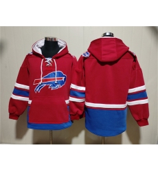Men's Buffalo Bills Blank Red Ageless Must-Have Lace-Up Pullover Hoodie