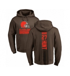 Football Cleveland Browns #27 Kareem Hunt Brown Backer Pullover Hoodie