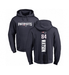 Football New England Patriots #84 Benjamin Watson Navy Blue Backer Pullover Hoodie