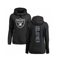 Football Women's Oakland Raiders #29 Lamarcus Joyner Black Backer Pullover Hoodie