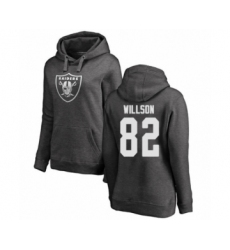 Football Women's Oakland Raiders #82 Luke Willson Ash One Color Pullover Hoodie