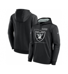 Men's Las Vegas Raiders 2021 Black Sideline Logo Performance Pullover Hoodie