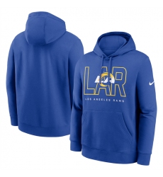 Men's Los Angeles Rams Royal Busted Play Club Fleece Pullover Hoodie