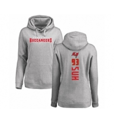 Football Women's Tampa Bay Buccaneers #93 Ndamukong Suh Ash Backer Pullover Hoodie