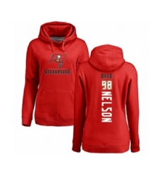 Football Women's Tampa Bay Buccaneers #98 Anthony Nelson Red Backer Pullover Hoodie