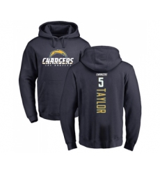 Football Los Angeles Chargers #5 Tyrod Taylor Navy Blue Backer Pullover Hoodie