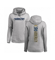 Football Women's Los Angeles Chargers #32 Nasir Adderley Ash Backer Pullover Hoodie