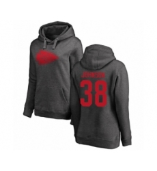 Football Women's Kansas City Chiefs #38 Dontae Johnson Ash One Color Pullover Hoodie