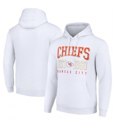 Men's Kansas City Chiefs White Throwback Logo Pullover Hoodie
