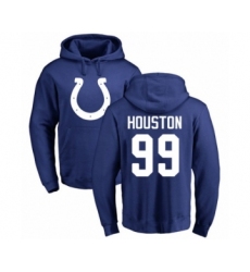 Football Indianapolis Colts #99 Justin Houston Royal Blue Name & Number Logo Pullover Hoodie