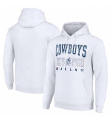 Men's Dallas Cowboys White Throwback Logo Pullover Hoodie
