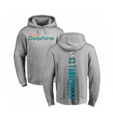 Football Miami Dolphins #23 Cordrea Tankersley Ash Backer Pullover Hoodie