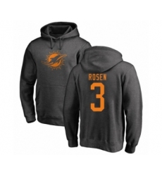 Football Miami Dolphins #3 Josh Rosen Ash One Color Pullover Hoodie