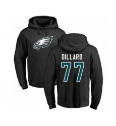 Philadelphia Eagles #77 Andre Dillard Black Name & Number Logo Pullover Hoodie