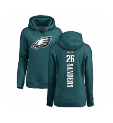 Women's Philadelphia Eagles #26 Miles Sanders Green Backer Pullover Hoodie