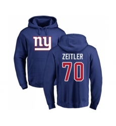 Football New York Giants #70 Kevin Zeitler Royal Blue Name & Number Logo Pullover Hoodie