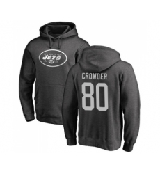 Football New York Jets #80 Jamison Crowder Ash One Color Pullover Hoodie