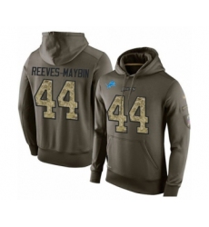 Football Men's Detroit Lions #44 Jalen Reeves-Maybin Green Salute To Service Pullover Hoodie