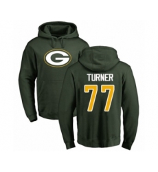 Football Green Bay Packers #77 Billy Turner Green Name & Number Logo Pullover Hoodie