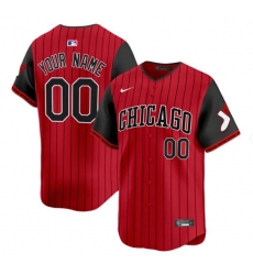 Men's Chicago White Sox Active Player Custom Red Black 2025 City Connect Limited Stitched Baseball Jersey